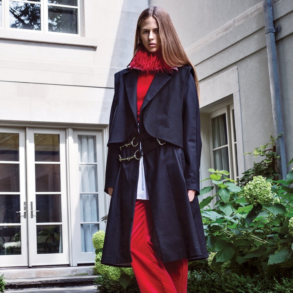 Pink Tartan and George Antonopoulos Belted Trench Coat